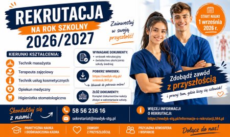 REKRUTACJA NA ROK SZKOLNY 2026/2027 TRWA!