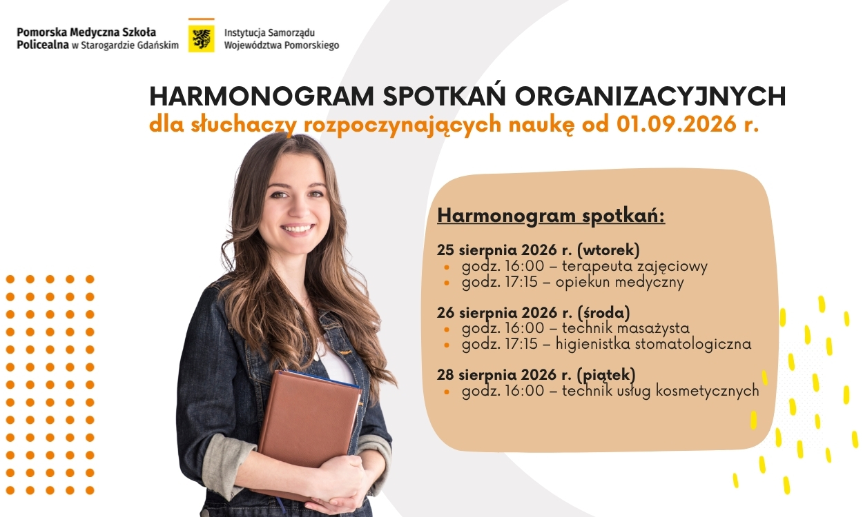 Spotkania organizacyjne dla słuchaczy rozpoczynających naukę od 1 września 2026 r.