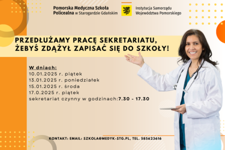 Rekrutacja trwa! Dłuższe godziny pracy sekretariatu w wybranych dniach stycznia!...