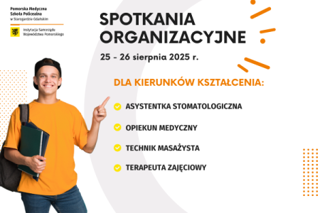 Spotkania organizacyjne dla nowych kierunków kształcenia: Opiekun medyczny, Tech...