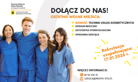  TRWA REKRUTACJA UZUPEŁNIAJĄCA! Do: 17.01.2026 r. 